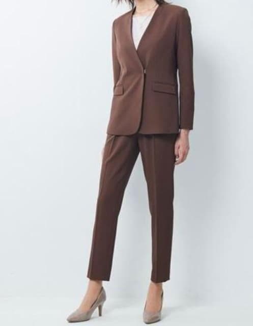 新品☆LL♪茶系♪ロング丈おしゃれセットアップ♪お仕事・通勤〇D360