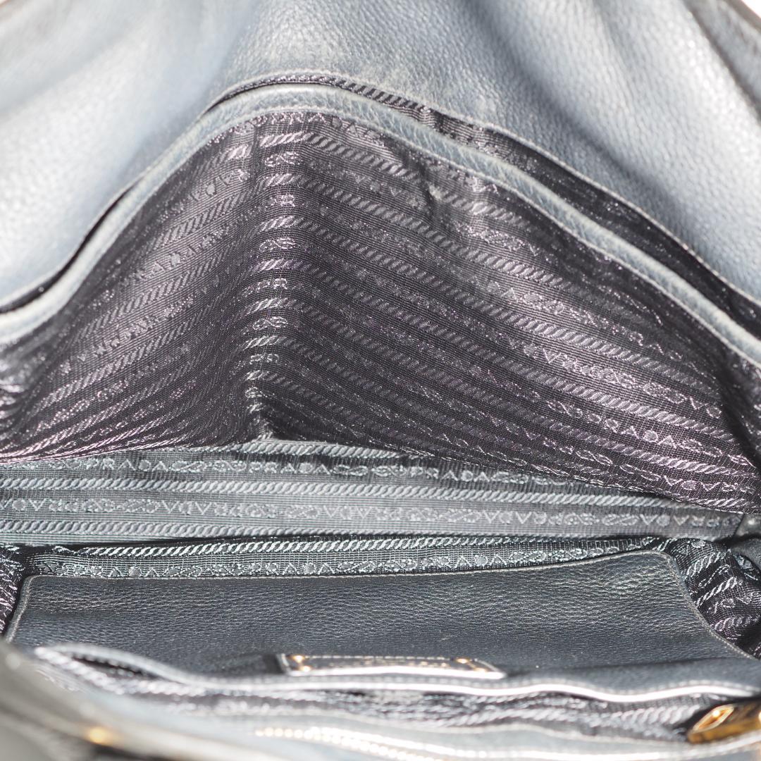 PRADA プラダ トートバッグ ヴィッテロダイノ レザー ブラック 2WAY