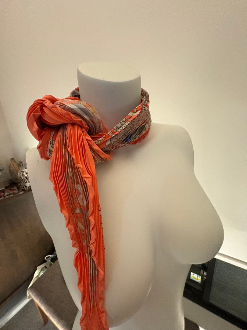 エルメスHermesプリーツスカーフ夏の宝石joyaux de l’eteピンク