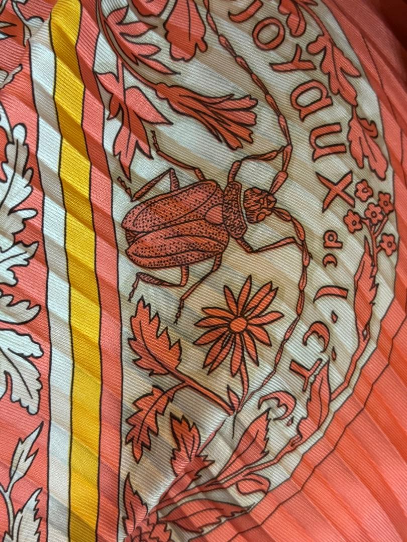 エルメスHermesプリーツスカーフ夏の宝石joyaux de l’eteピンク