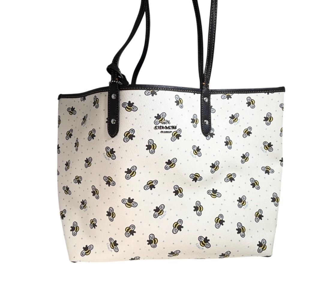 COACH コーチ F25820 トートバッグ PVCレザー ミツバチ ポーチ付