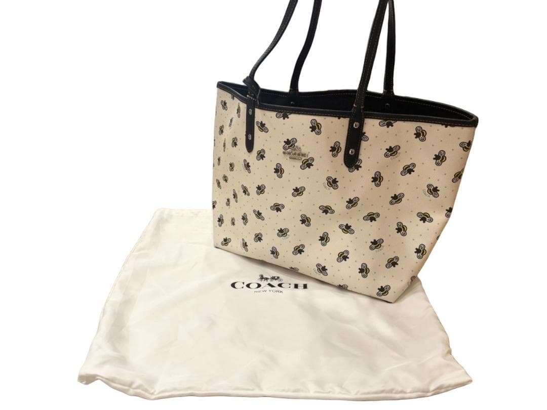 COACH コーチ F25820 トートバッグ PVCレザー ミツバチ ポーチ付