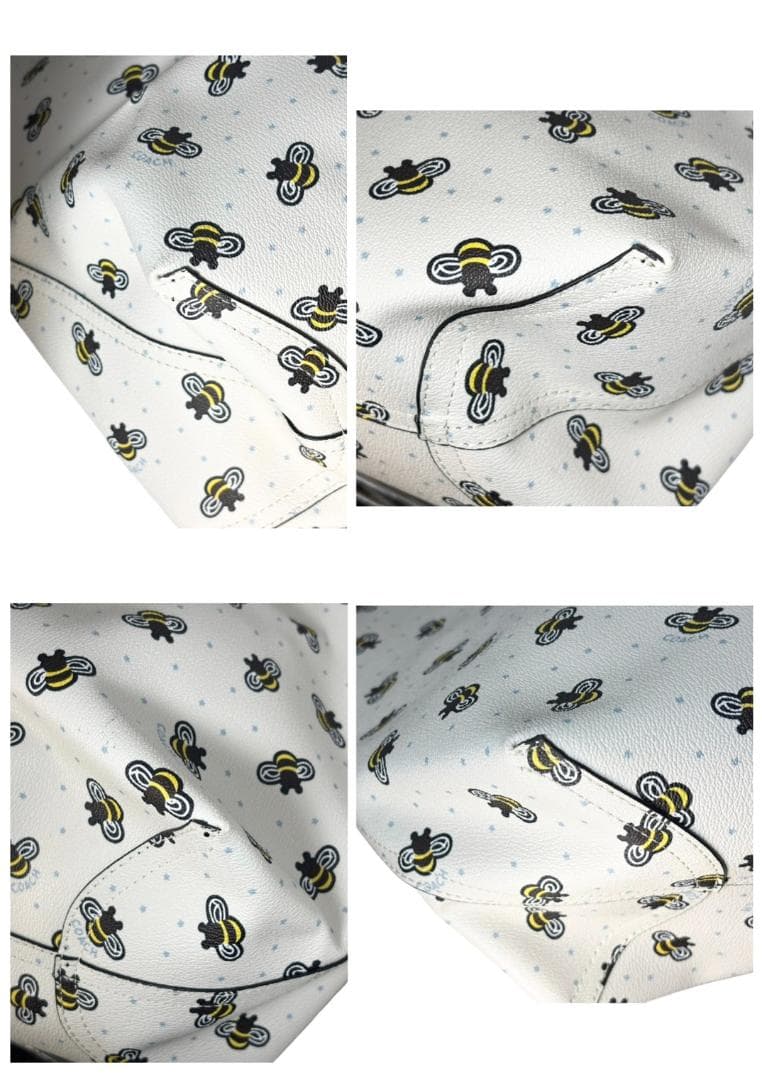 COACH コーチ F25820 トートバッグ PVCレザー ミツバチ ポーチ付