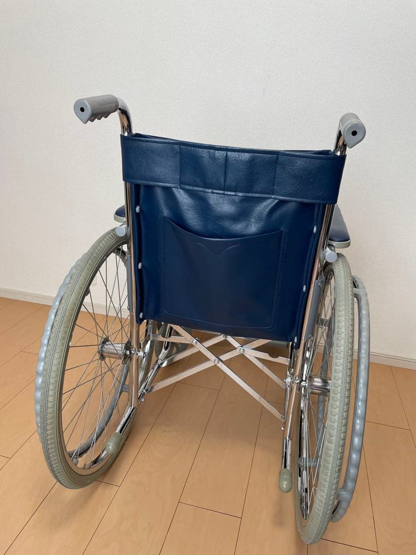 美品 自走用折りたたみ車椅子 ネイビー
