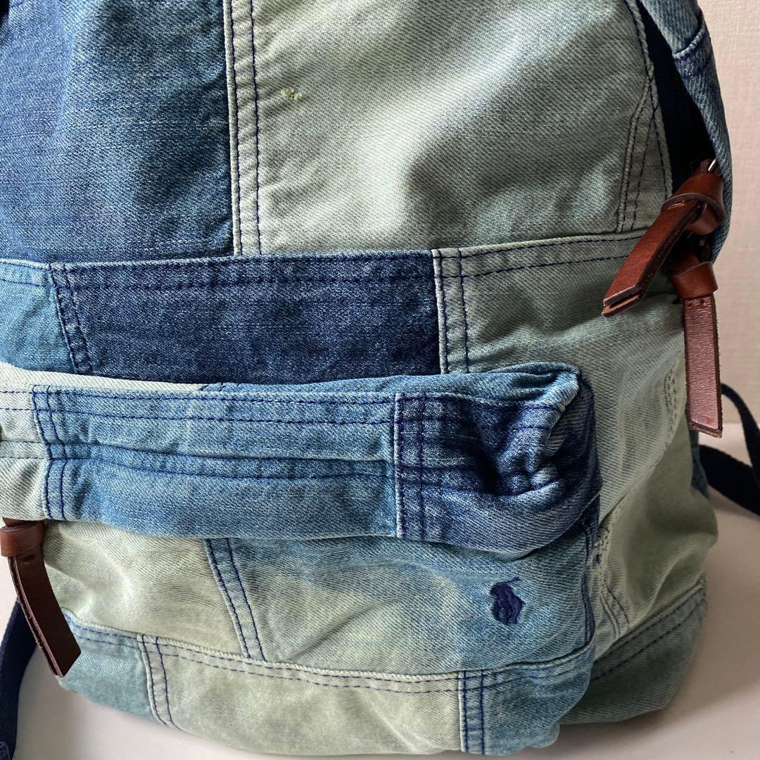 POLOラルフローレン リュック デニム パッチワーク ヴィンテージ加工