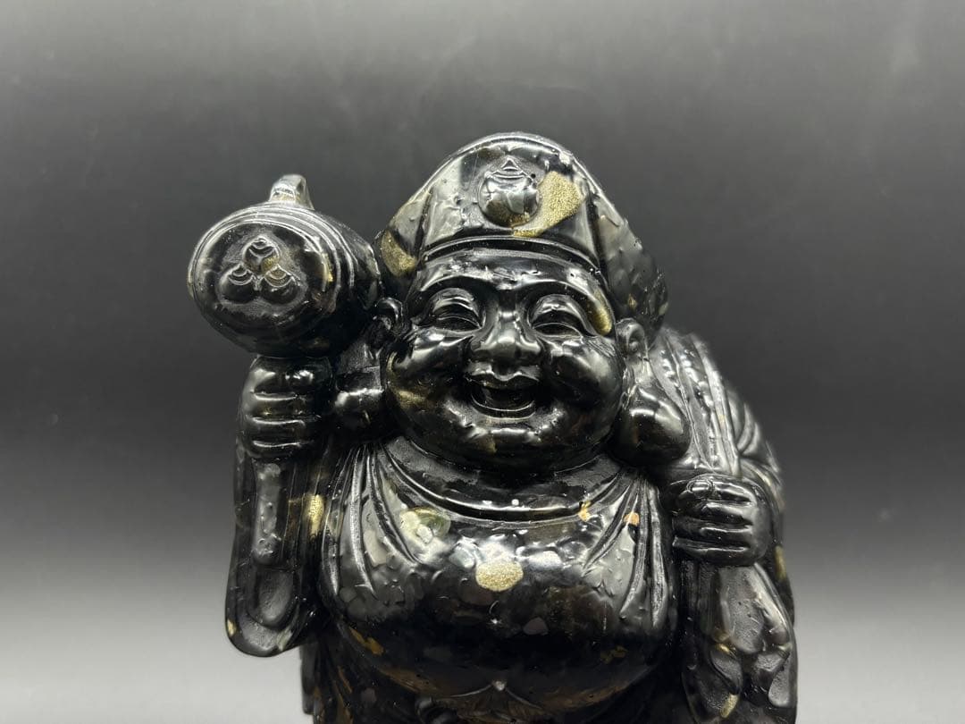 天然石　大黒天(大中小セット)　金運　シトリン　ゴールデンシャインオブシディアン