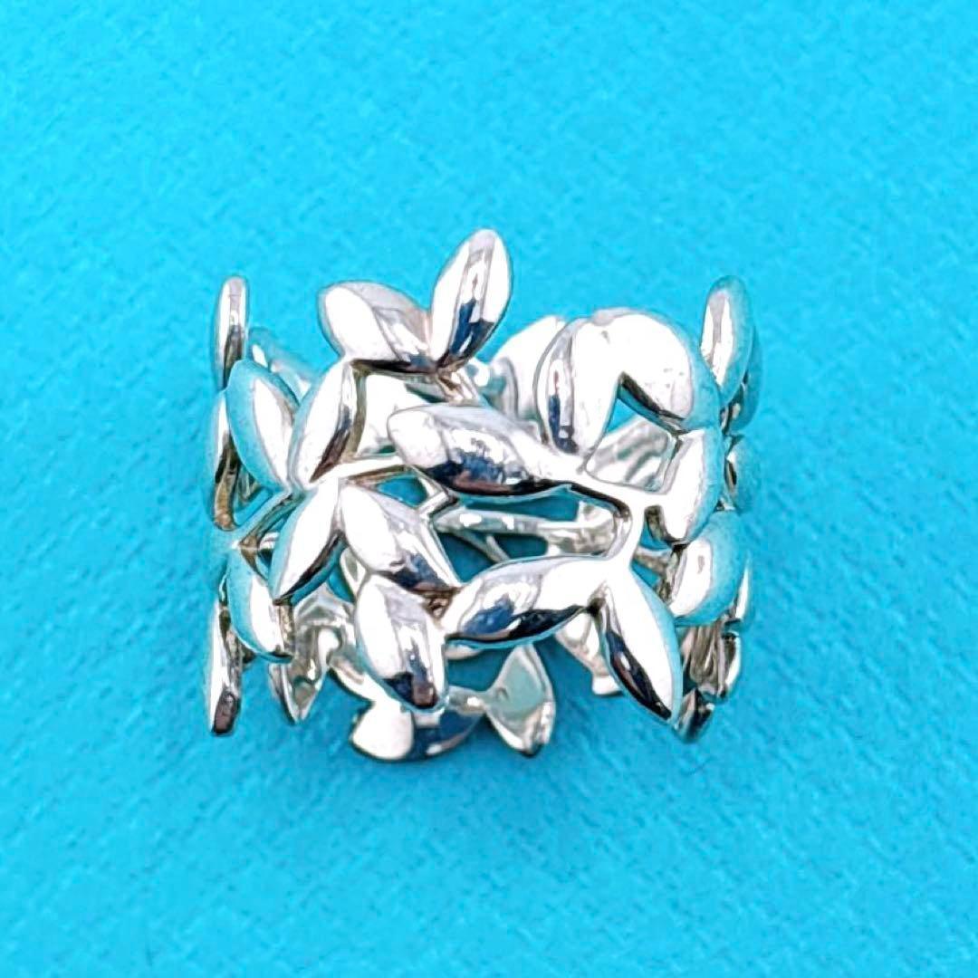 【美品】10号 現行品 ティファニー オリーブリーフ バンドリング SV925