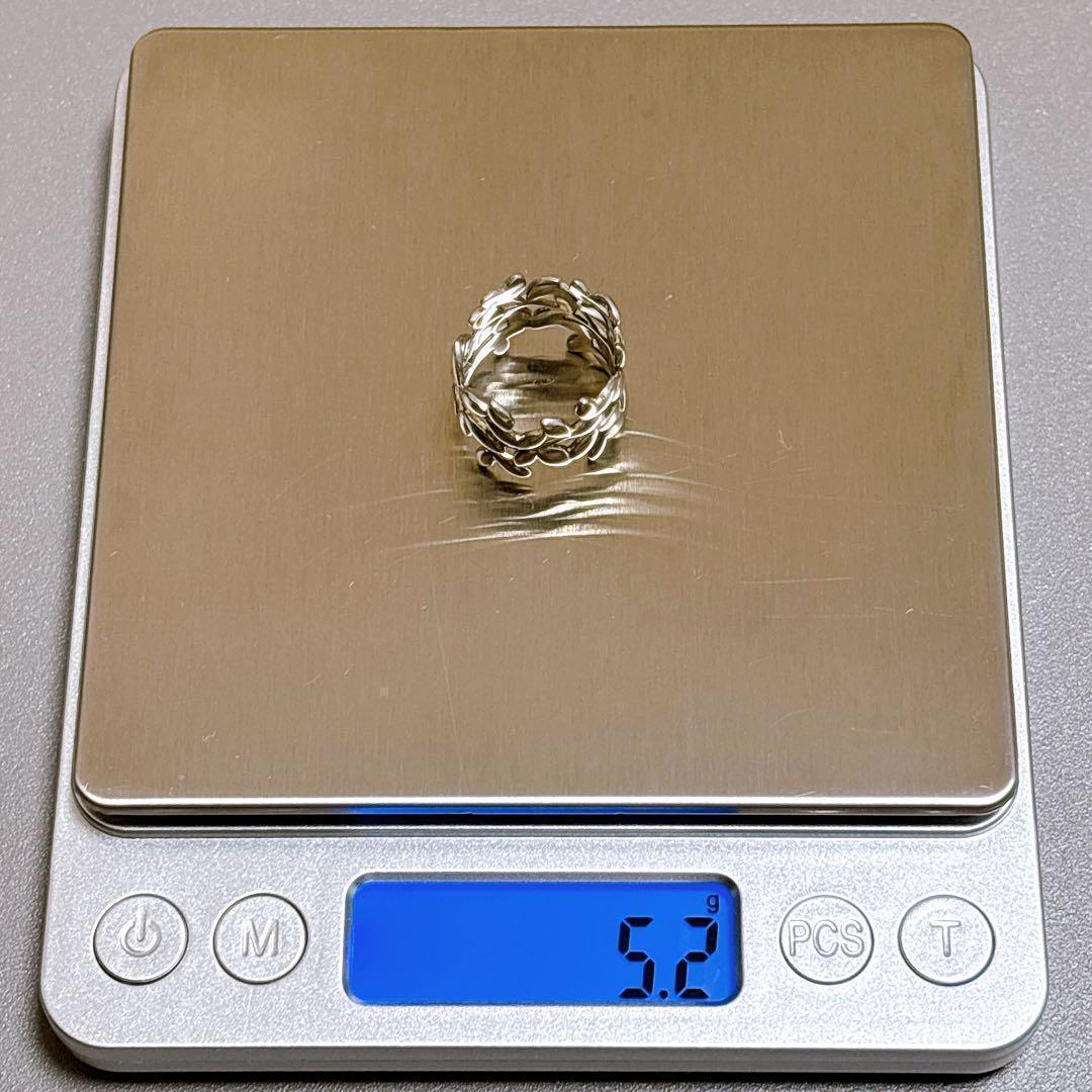 【美品】10号 現行品 ティファニー オリーブリーフ バンドリング SV925