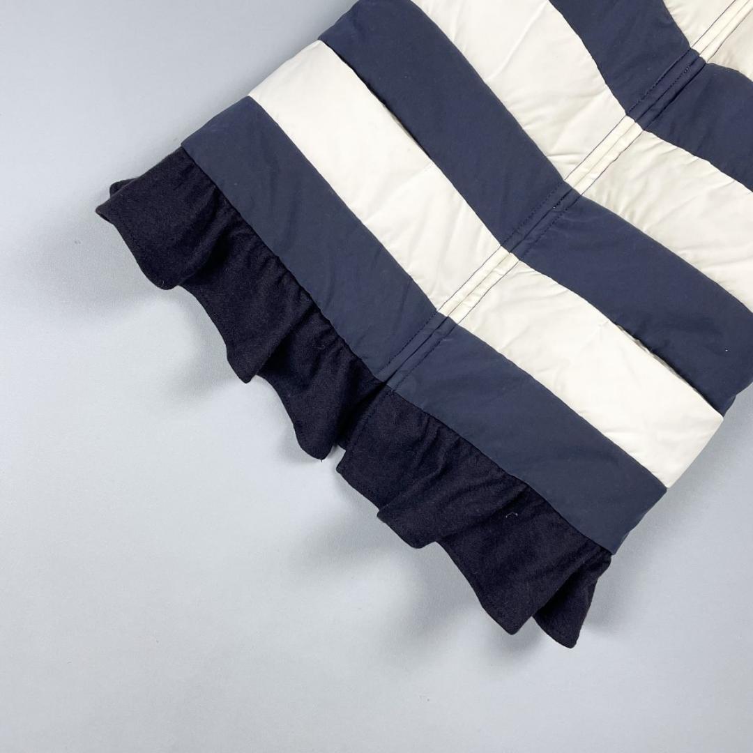 美品 ボーダーズアットバルコニー ダウンベスト 紺 白 サイズF*CD453