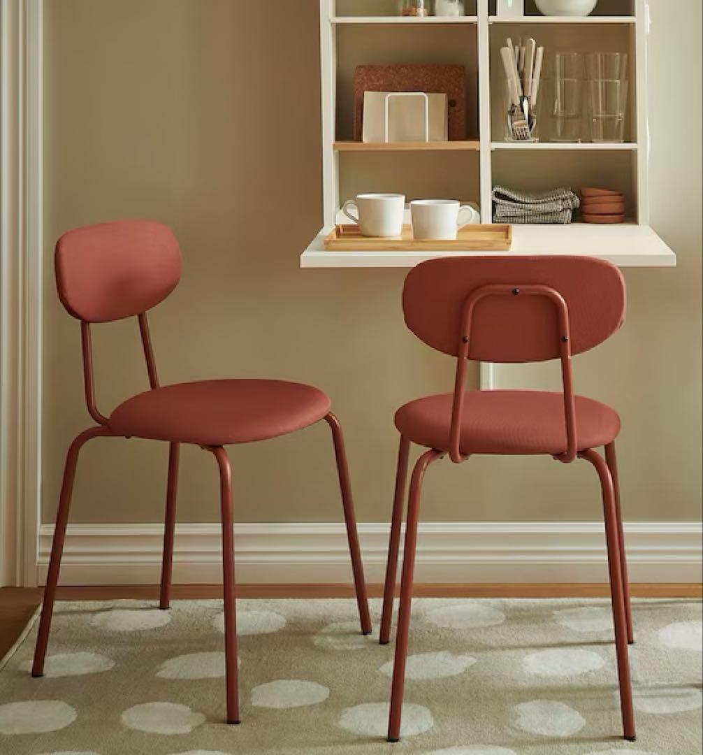 IKEA イケア　オスタノ チェア　レッドブラウン 2脚セット