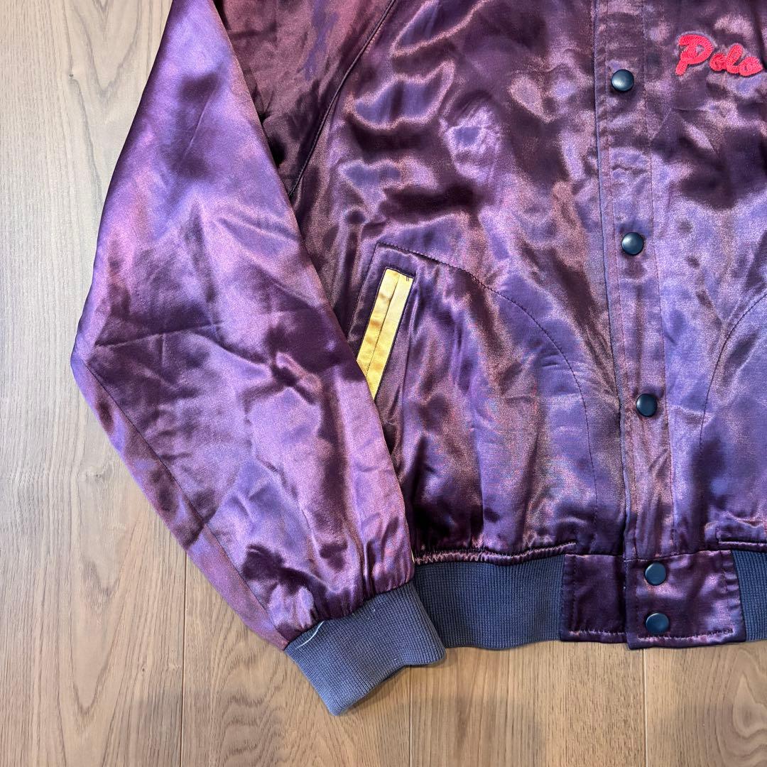 古*】様 美品◎ 90s POLO SPORT サテン スタジャン USA製 ポ