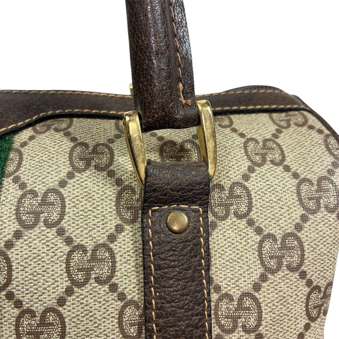 美品✨GUCCI オールドグッチミニボストン シマ シェリーライン