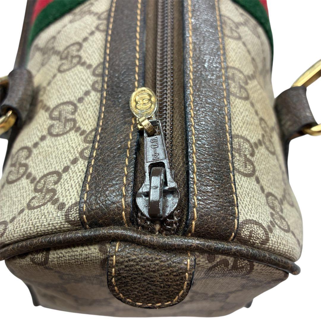 美品✨GUCCI オールドグッチミニボストン シマ シェリーライン