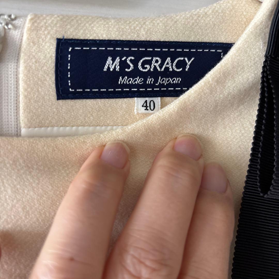 M's GRACY ホワイトブラックワンピース