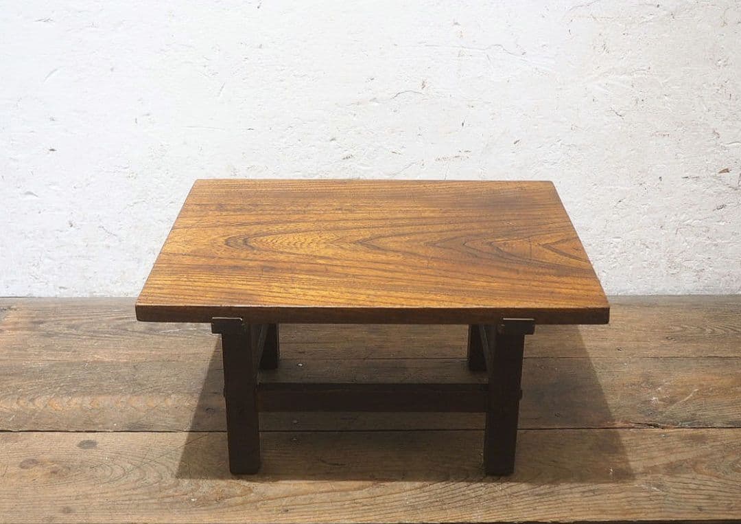 1363 アンティーク 欅のローテーブル　文机　ちゃぶ台　座卓　レトロ　古家具