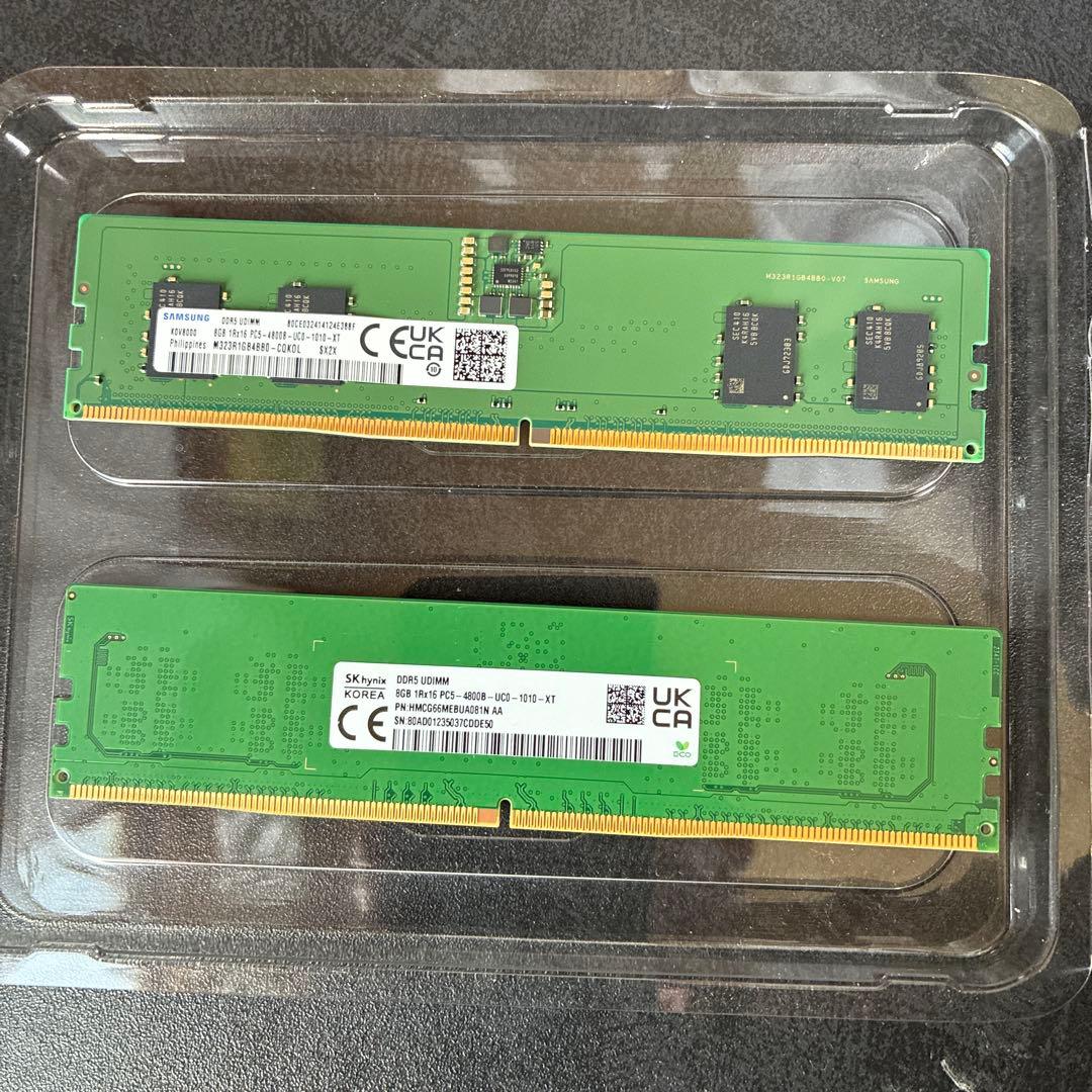 SAMSUNG DDR5-4800MHz 8GBx2枚 16GB