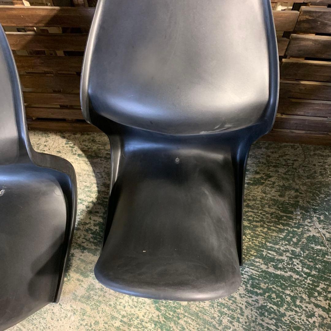 J373 パントンチェア リプロダクト ブラック 2脚セット