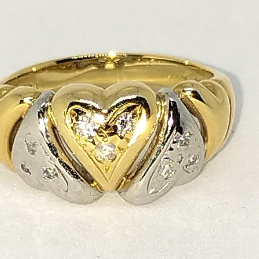 ゴールドリング プラチナダイヤ付