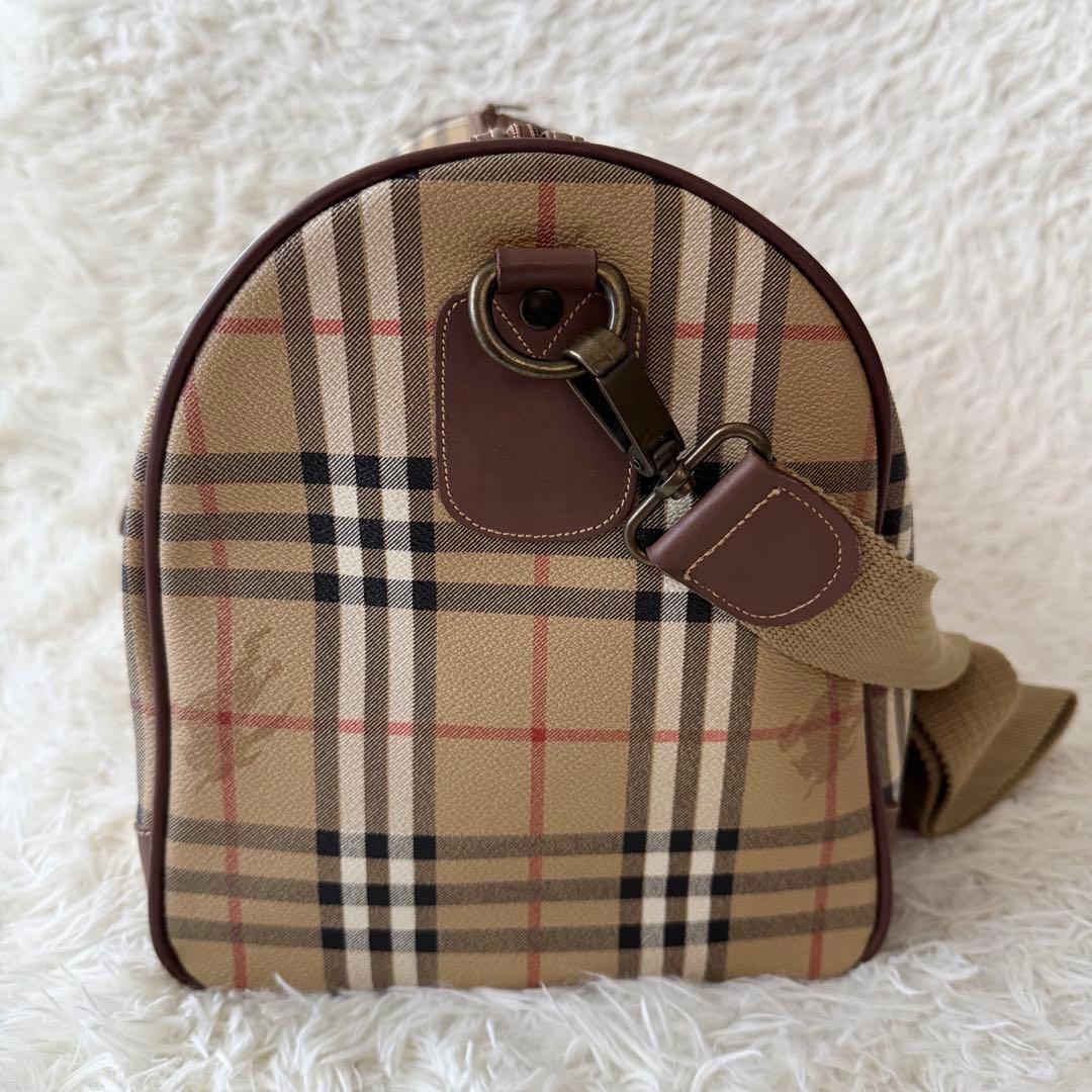 【バーバリー】ボストンバック　大容量 旅行バッグ　ノバチェック pvc　2way