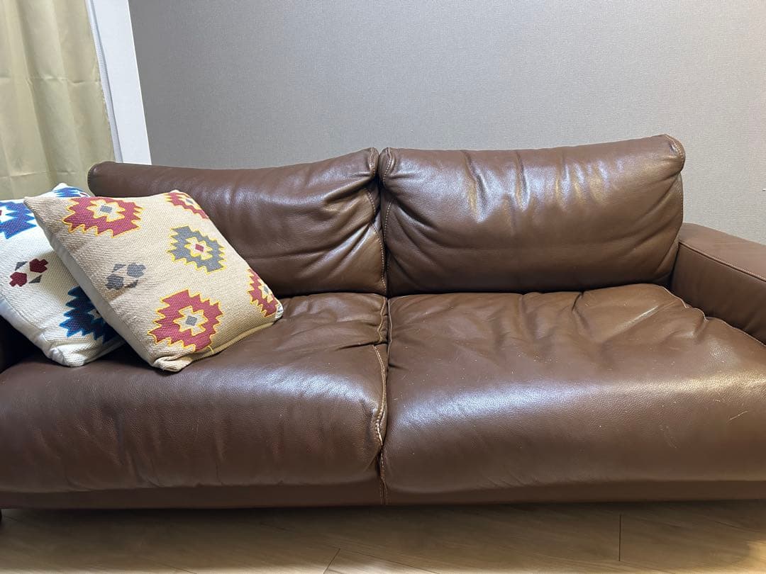 無印良品　 本革張り2.5シーターソファー（廃盤）レザー 2人掛けソファ