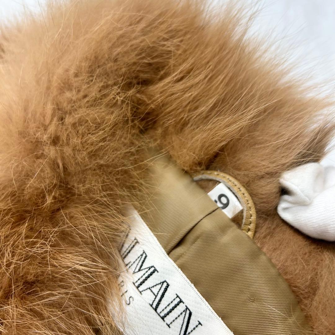 極美品BALMAIN ベルト付き レザー フォックスファー ジャケット 9