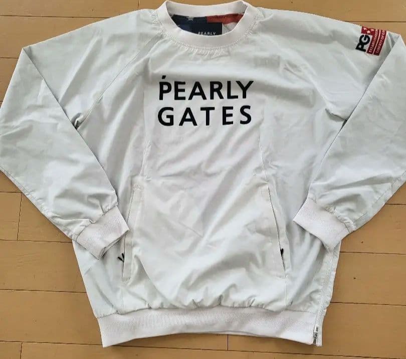 パーリーゲイツ スニード 白×ネイビー 蓄熱裏地 フロントロゴメンズ 6(XL)