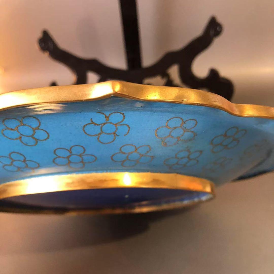 N390、中国古美術 景泰藍 七宝焼　珐琅彩絵 飾り 置物