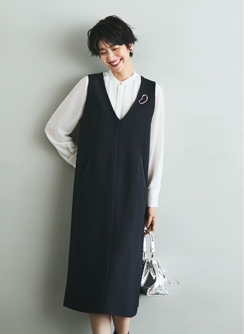 LOUNIE ツイード調ジャンパースカート