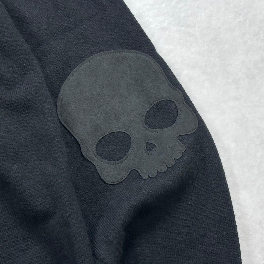 【美品】o Bresci カシミヤドライバーズニット ドクロ 黒