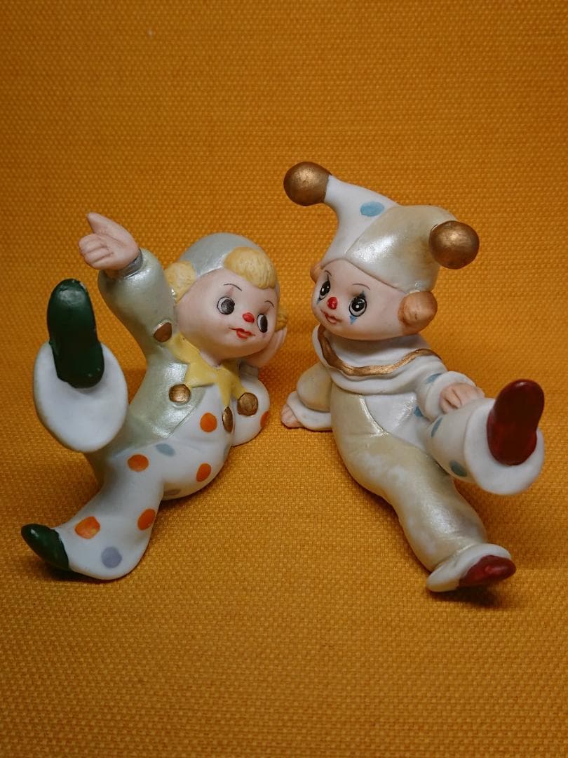 【美品】人形　ピエロ　陶器　置物　インテリア　工芸品　美術品　A1391