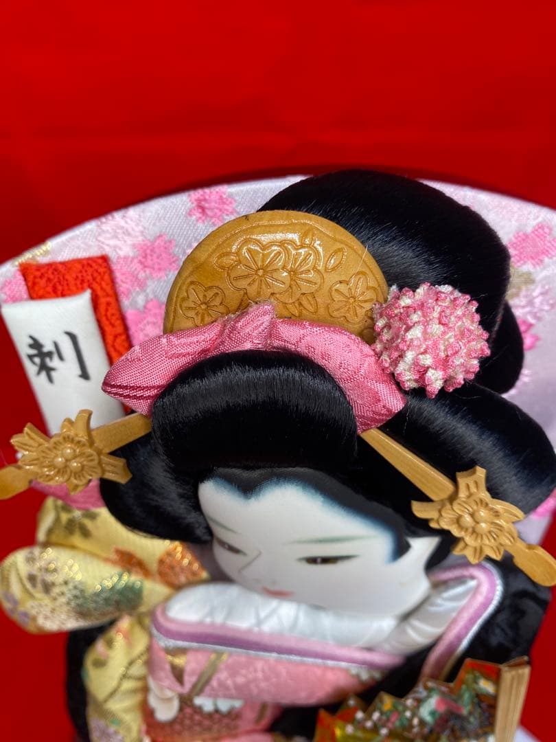 羽子板　アクリルケース花梨刺繍１３号・サイズ間口約２８×奥行約２４×高さ約５４㎝