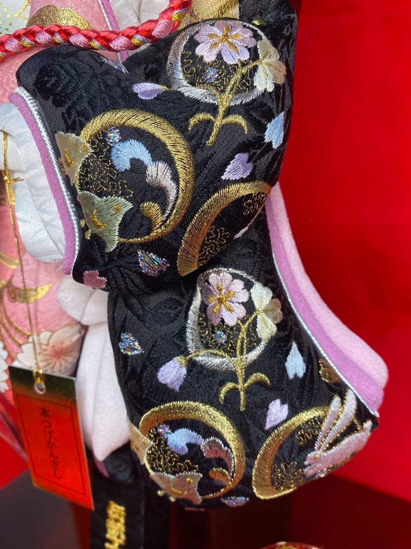 羽子板　アクリルケース花梨刺繍１３号・サイズ間口約２８×奥行約２４×高さ約５４㎝