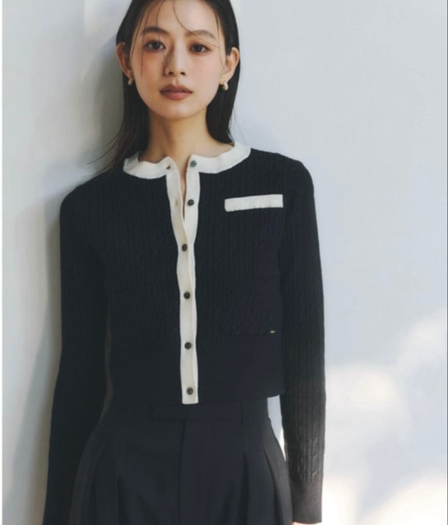 anuans リトルケーブルニット カーディガン ニット