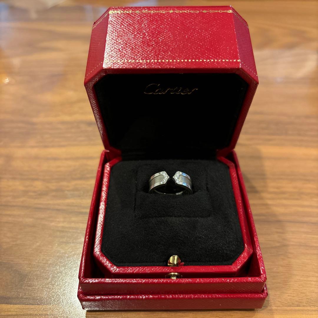 【最終値下げ】Cartier C2リング　ダイヤ入り サイズ50(9-10号)