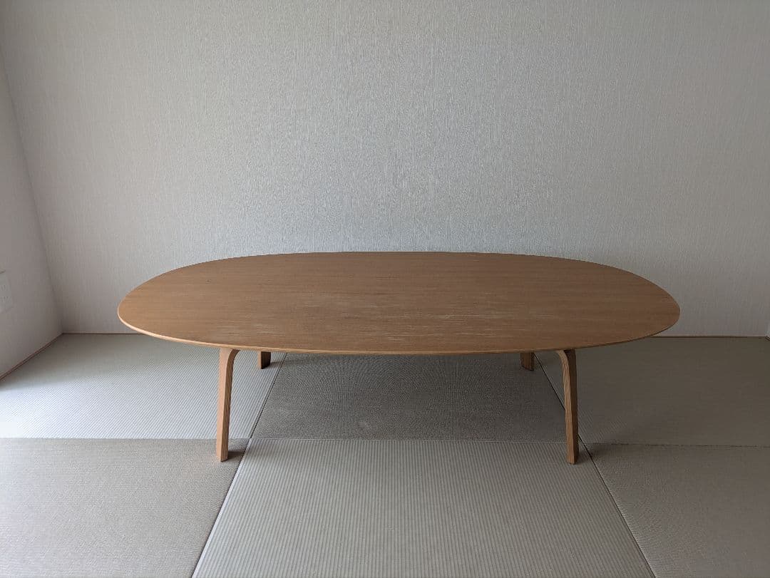無印良品（廃盤品）楕円形ナチュラルウッド座卓
