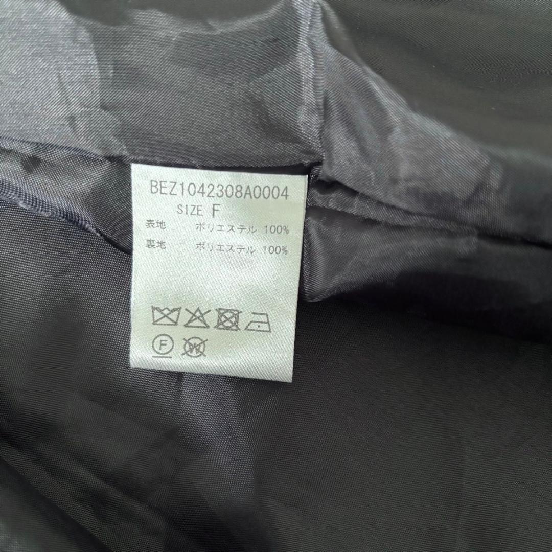 BEARDSLEY ダンボールギャザーコート　ブラック　ビアズリー　ノーカラー