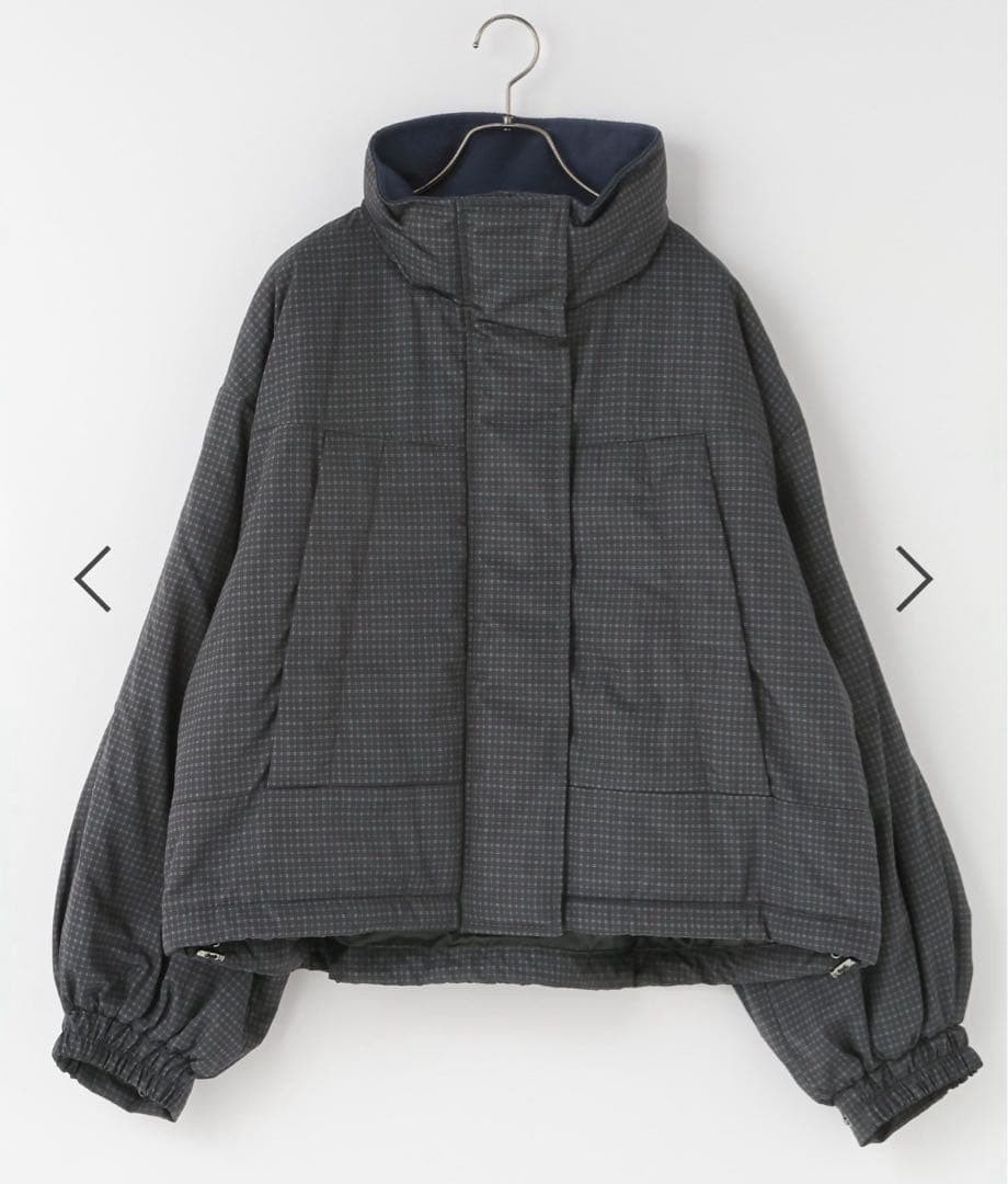 ローリーズファーム モンスターショートコート⭐︎チェック　グレー