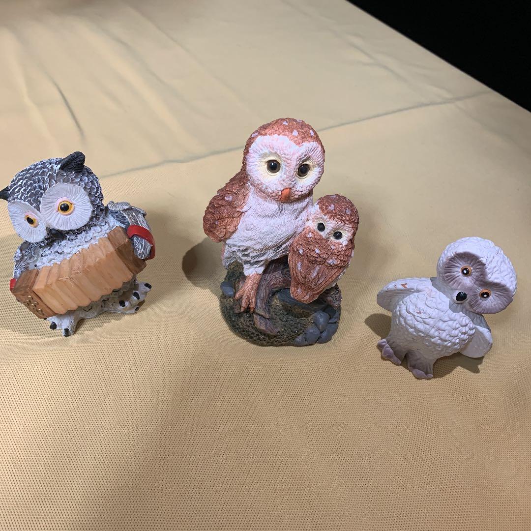 ふくろうさん達の置き物