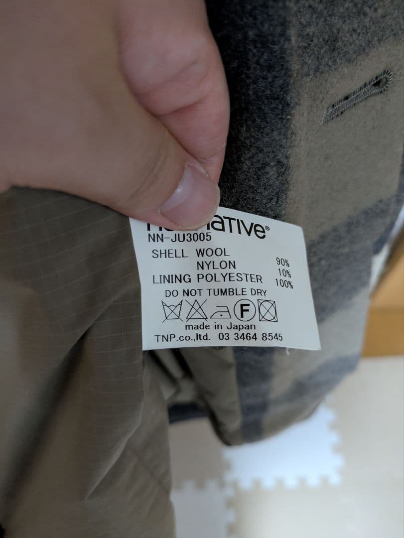 NONNATIVE MELTON　BUFFALO CHECK COAT