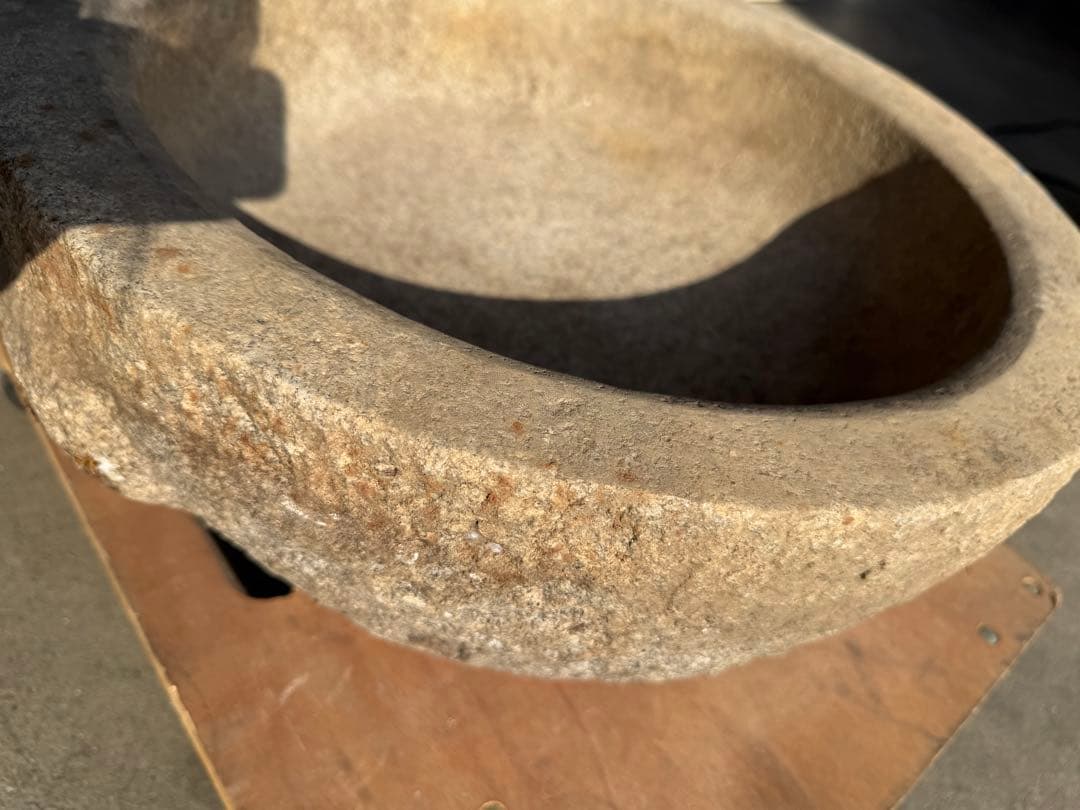 送料込み 餅つき 石臼 鉢形 餅臼 本格派タイプの餅つき石臼