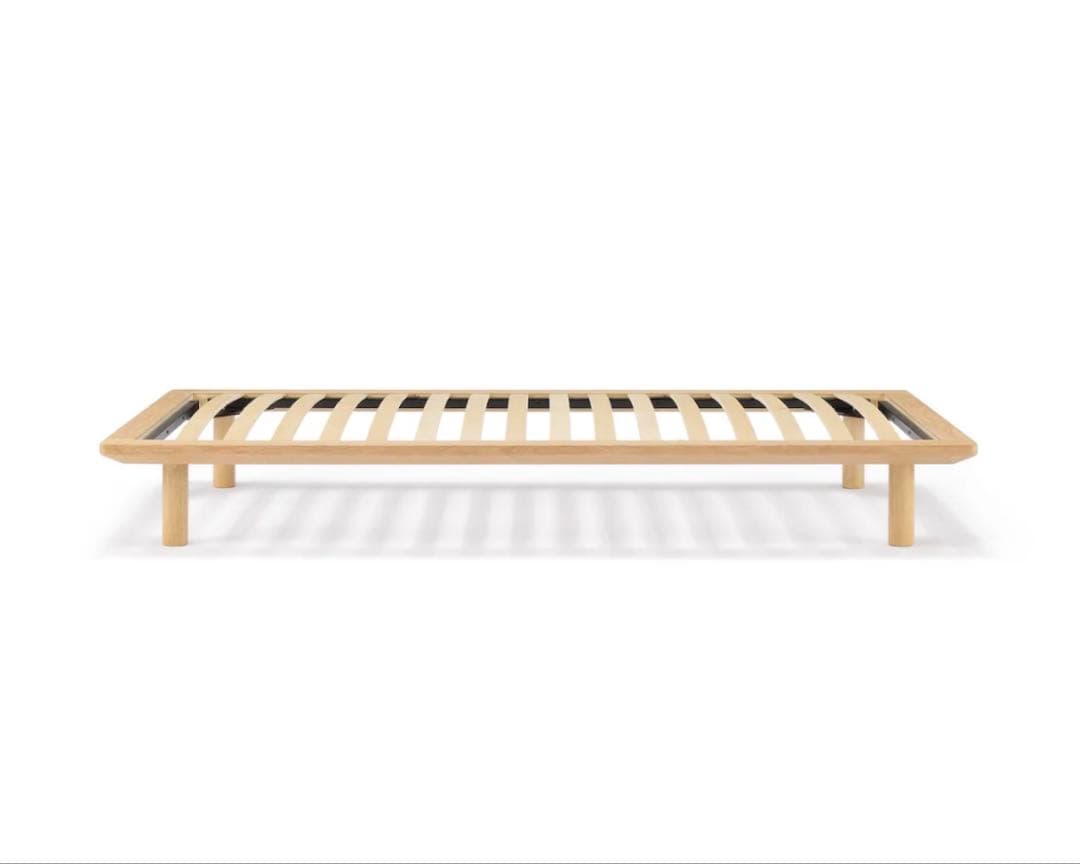 【Hutte】 MUJI 木製ベッドフレーム オーク材突板 シングル 脚付