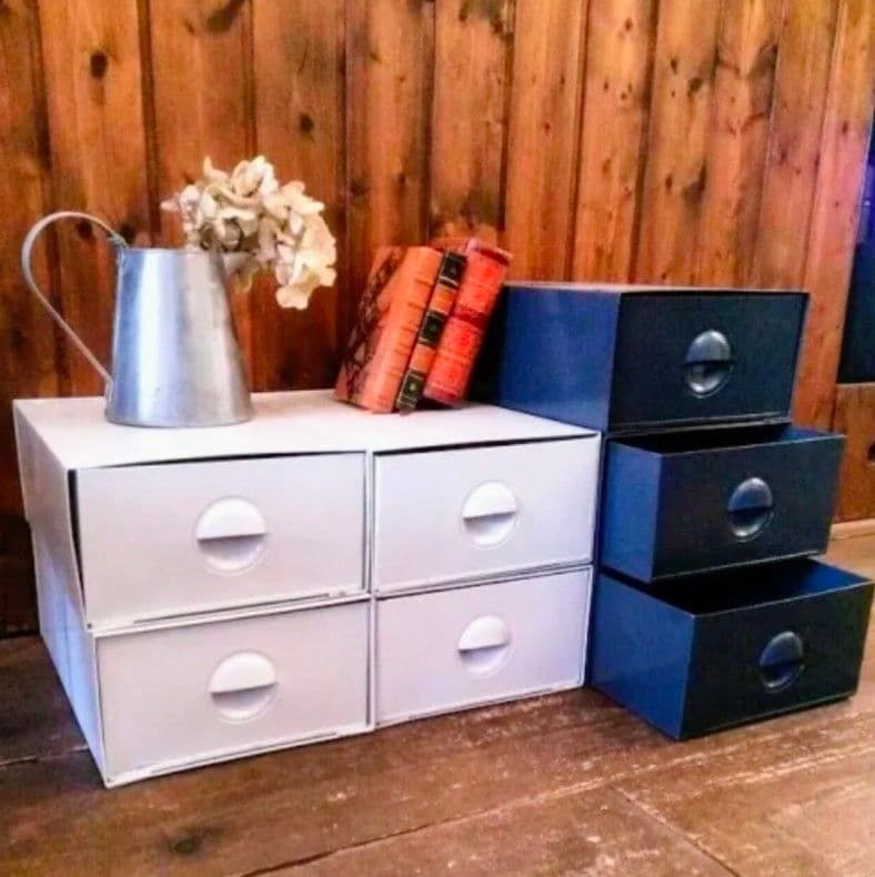 ​【廃盤レア】PUEBCO スチールストレージ 4個セット 刻印有 プエブコ本店