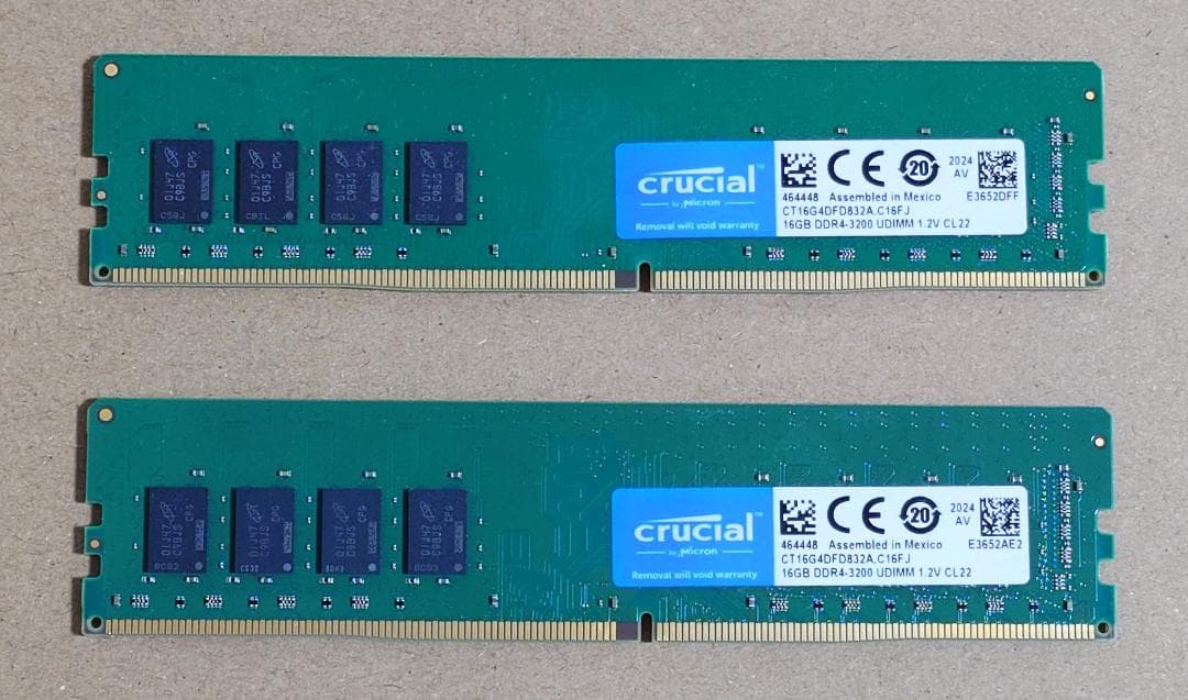 crucial DDR4 3200MHz メモリ 16GBx2 合計32GB
