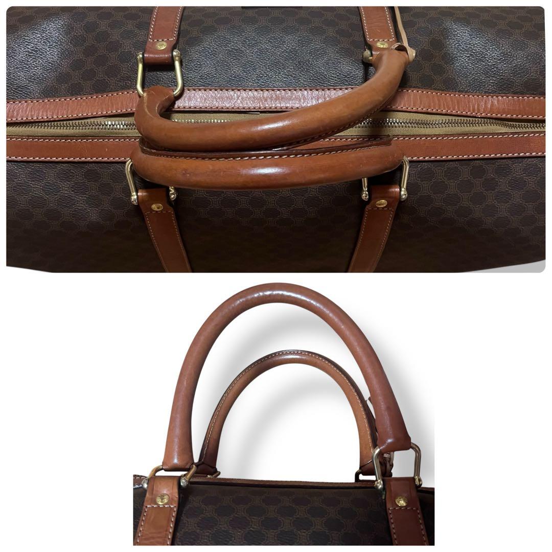 セリーヌ✨ヴィンテージ ✨マカダム ボストンバッグ ブラウン レザー PVC