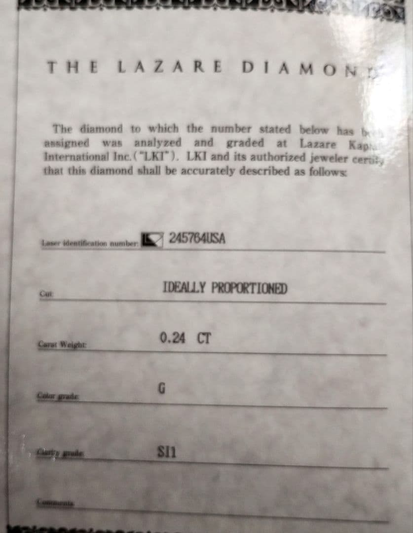 ★キンメ★ラザールダイヤモンド セントパトリック