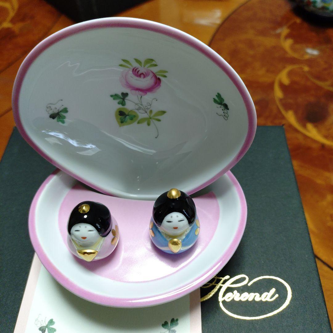 ヘレンド　ウィーンの薔薇・ピンク　貝雛