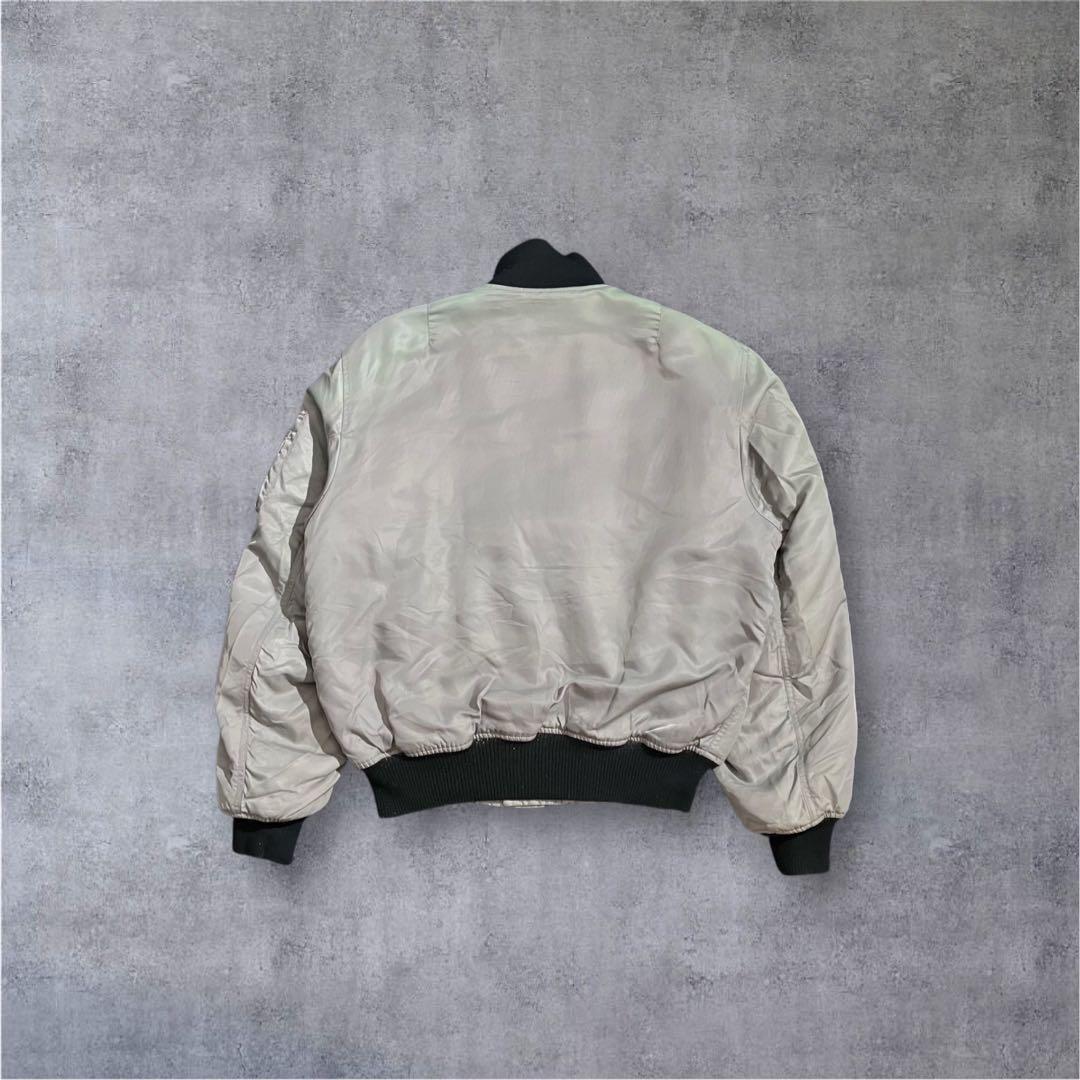 POLO JEANS MA-1 Mサイズ フェード グレージュ系 希少