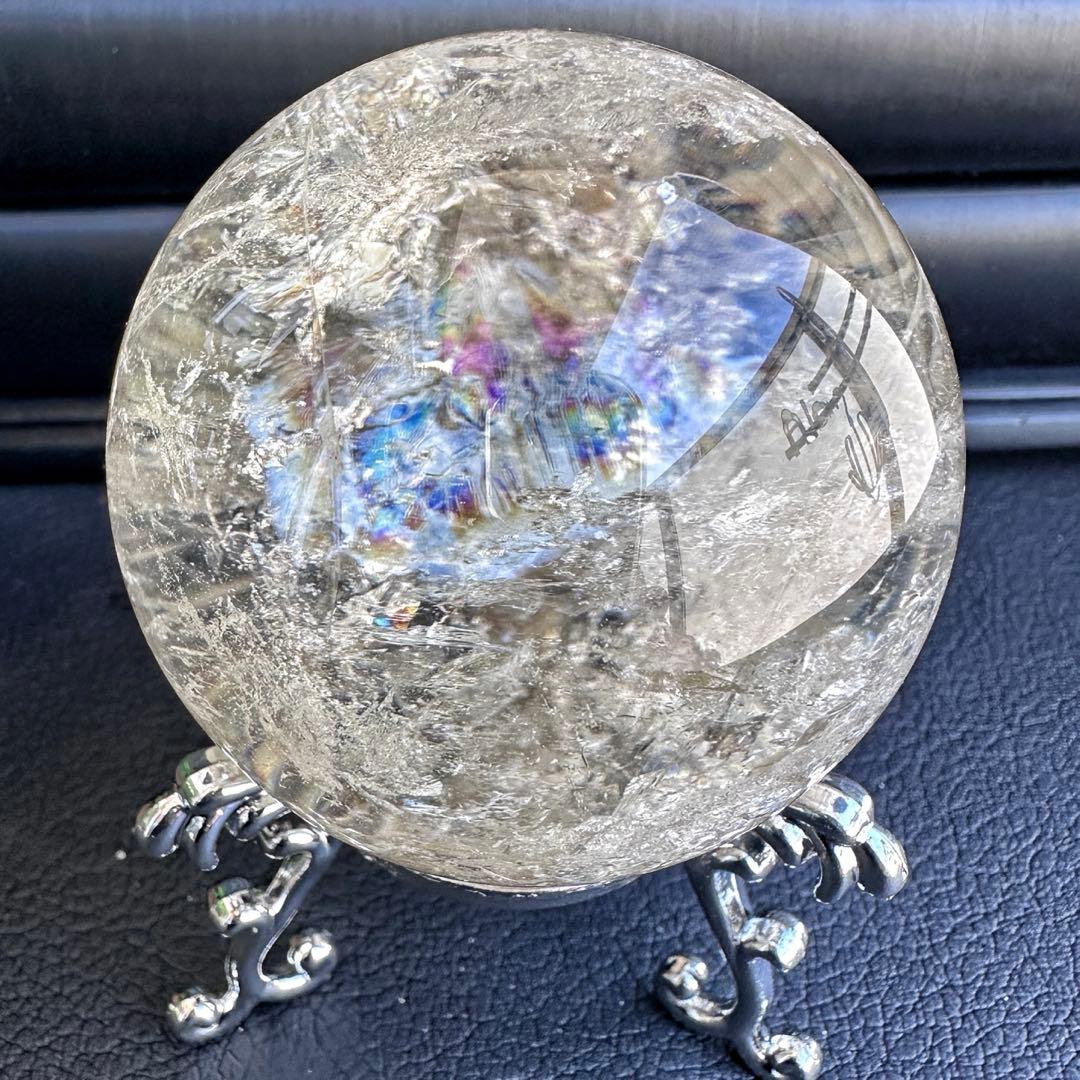 【金運·商売❗️ 】別格高級品❗️シトリン黄水晶 丸玉レインボー☆天然石A1386