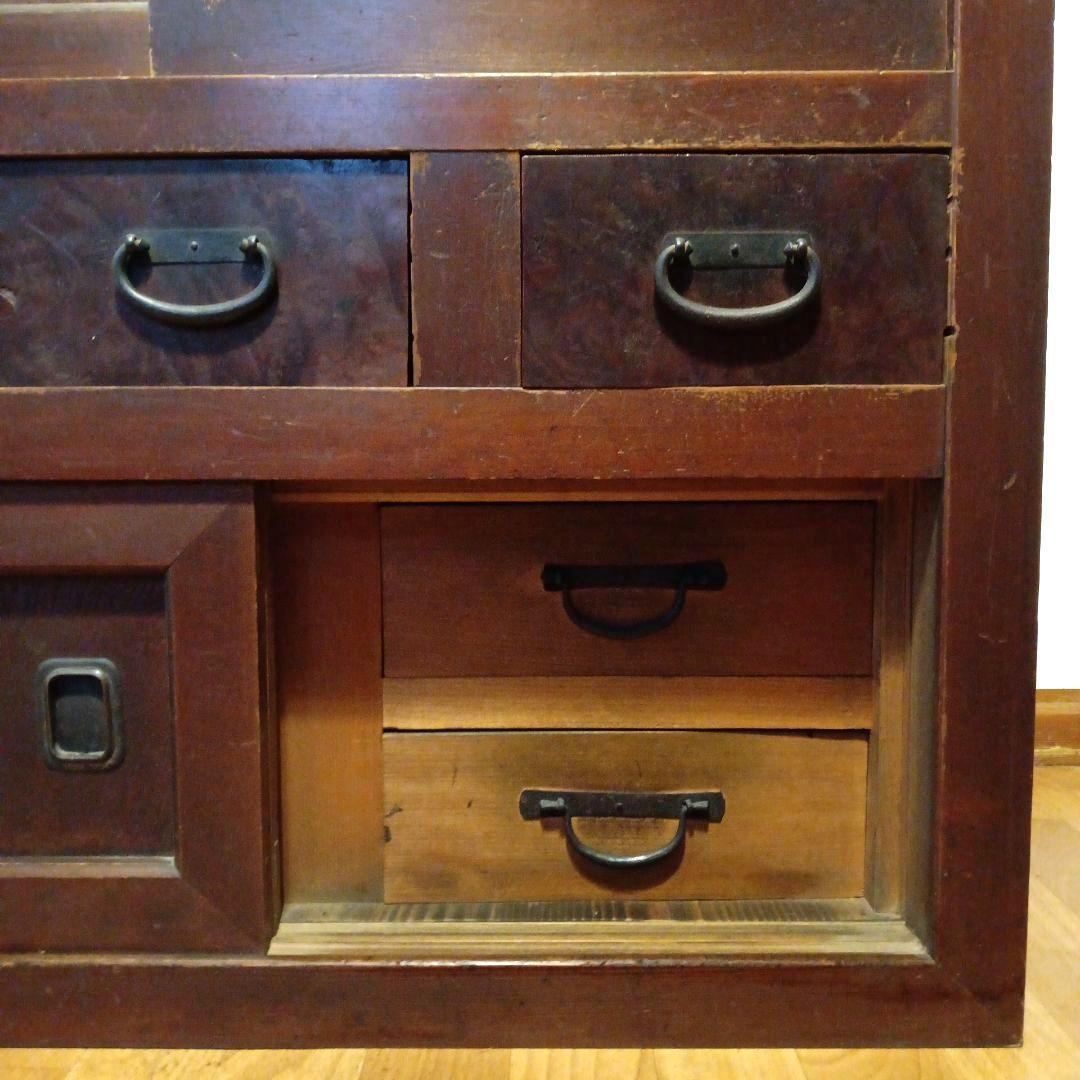 箪笥　渋い水屋 古家具 収納棚 水屋箪笥風