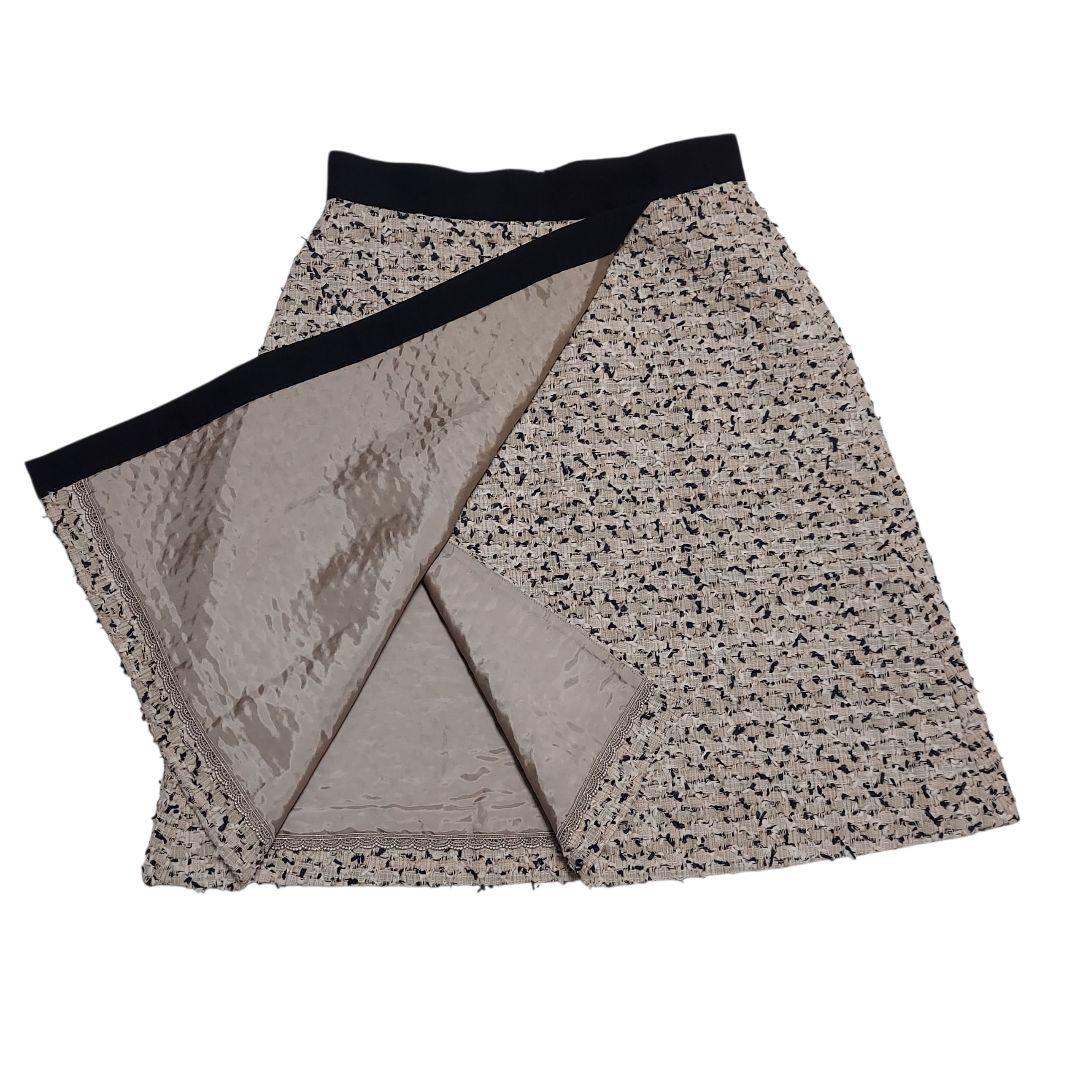 美品✨ FOXEY　 フォクシー ツイードラップスカート ベージュ　38 М